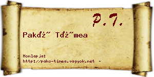 Pakó Tímea névjegykártya
